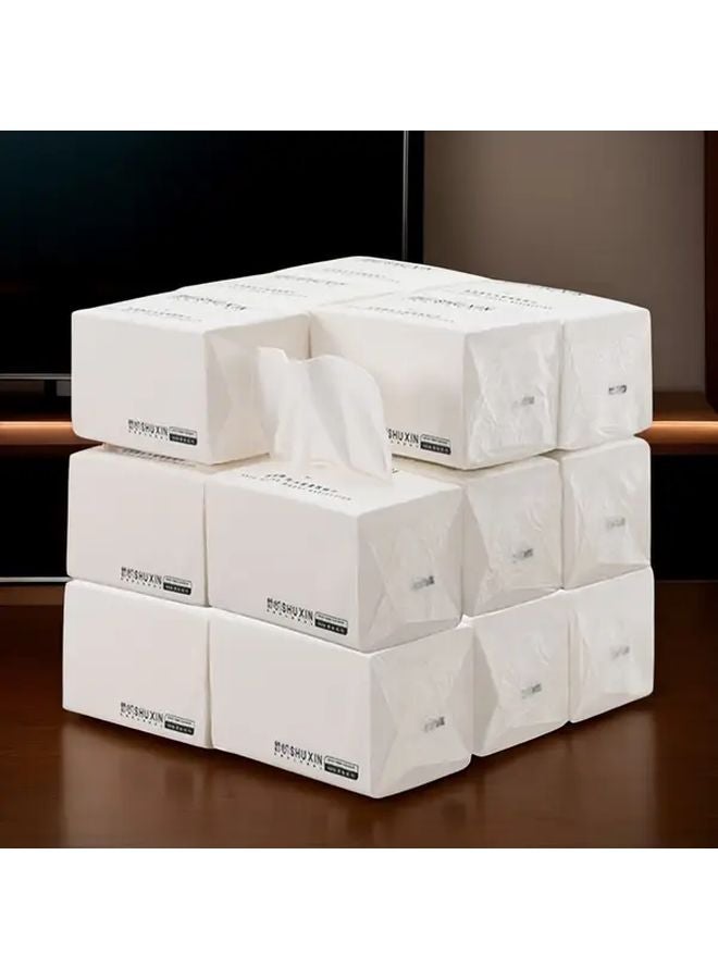 6 علب مناديل إضافية كبيرة الحجم 4 طبقات سميكة قوية ناعمة عالية الامتصاص - Image 2